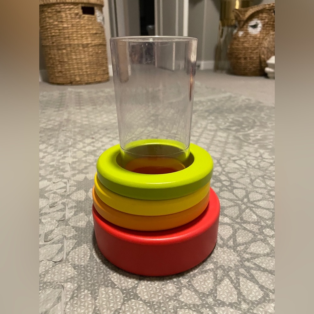 Lovevery 3 ring stacker with clear tube 9-10 months